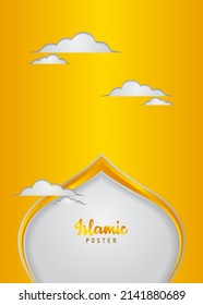 Realistic ramadan poster desgin gold