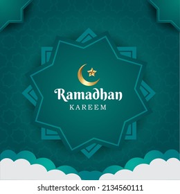 realistic ramadhan greeting card template