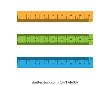 realistic range of 16 inches. Set of plastic colored rulers. 