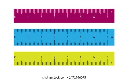 realistic range of 7 inches. Set of plastic colored rulers. 