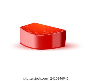 Realistic raw isolated chili pepper slice. 3d vector small and fiery, chilly pod dice bring a spicy zest to dishes. Red cube encapsulates the heat of the pepper, ready to elevate the flavor in recipes