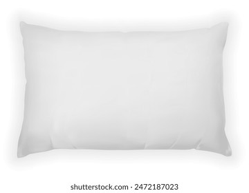 Realistic rectangular pillow on a white background. Vector illustration