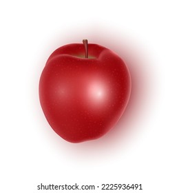 manzana roja realista sobre fondo blanco, manzana madura en formato vectorial