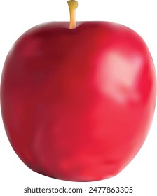 Ilustración vectorial realista de la manzana roja