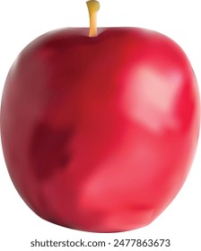 Ilustración vectorial realista de la manzana roja