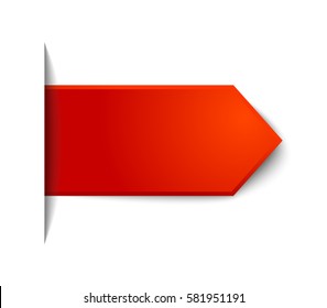 Realistic Red Arrow Isolated On White Background