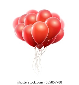 Realistic red balloons