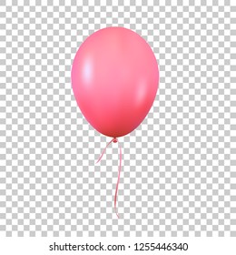 Realistic red balloons. Glossy helium balloon for Birthday.