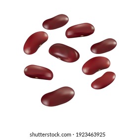 realistic red beans on transparent background. high quality vector 