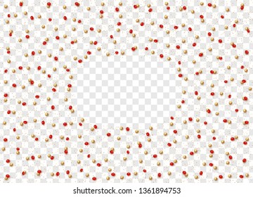 Realistic Red berries of Rowan and pearl, isolated on a transparent background. vector illustration