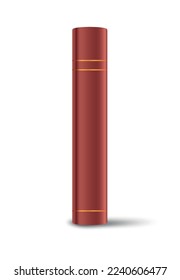 Realistic red book. Interface for programs and applications. Wisdom, knowledge and information. Useful hobby and development of erudition and literacy. 3D vector illustration