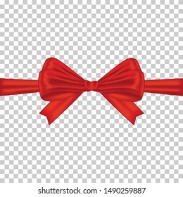 Realistic red bow for gift box vector illustration 