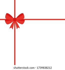 Realistic red bow isolated on white background. Vector. Eps10.