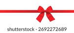 Realistic red bow and ribbon vector