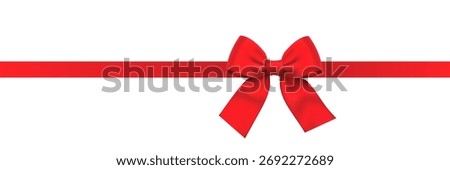 Realistic red bow and ribbon vector