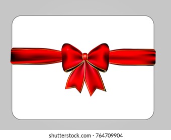 realistic red bow with ribbon.Decor element.Christmas decoration.