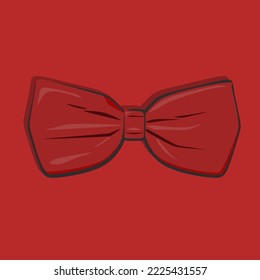 Realistic red bow tie vector illustration, in trendy design style. Elegant Tie for men. Perfect for your graphic resources for many purposes.