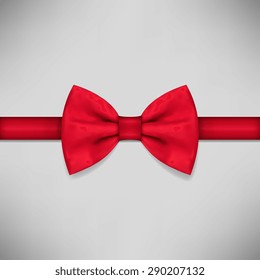 Realistic red bow. Vector illustration.