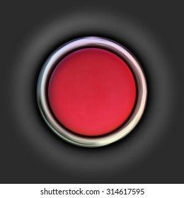 Realistic red button. Vector illustration eps 10