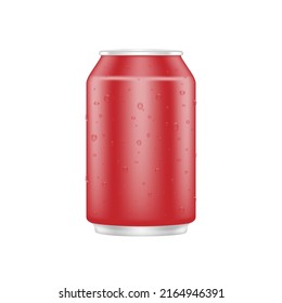 Realistic Red Can Beer Water Drop Stock Vector (Royalty Free ...