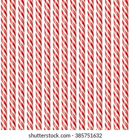 Realistic red candy canes. Seamless pattern