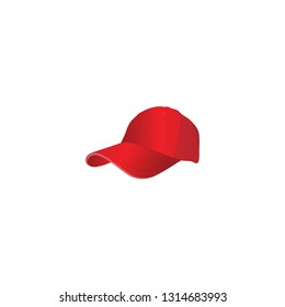 realistic red cap vector on a white background