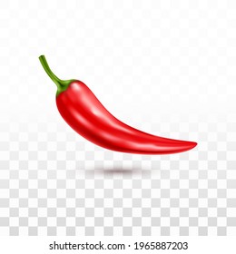 Realistic red chili with white transparant background for design element