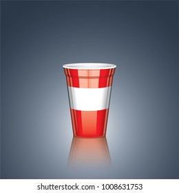 Realistic red coffee cup isolated on  dark blue background,Vector, eps10.