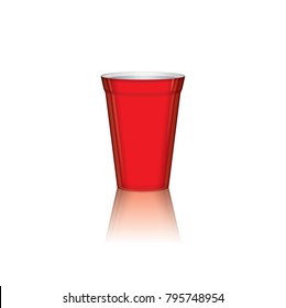 Realistic red coffee cup isolated on white background,Vector,eps10