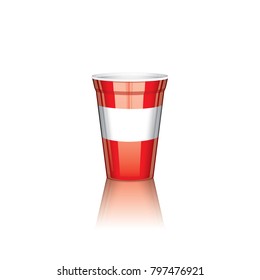 Realistic red coffee cup isolated on white background,Vector,eps10