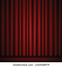 realistic red curtain background vector