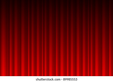 Realistic red curtain. Illustration for design