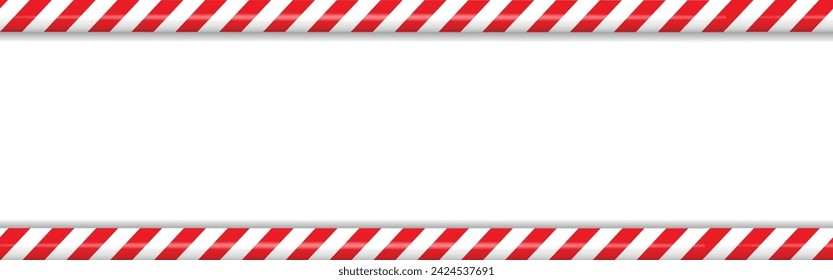 Realistic red danger tape seamless banner. banner, police line Do Not Cross tape. Crossing danger ribbon of caution signs for construction area or crime scene in red