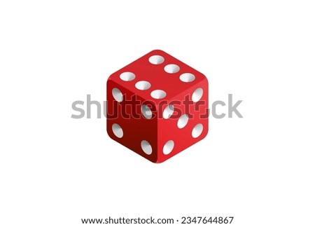 Realistic Red Dice vector icon illustration