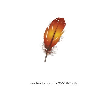 Realistic Red feather detailed illustration on white background
Realistic Red Feather Vector Illustration - Detailed Feather Art on White Background