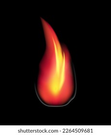 Realistic red fire vector. Fire flames illustration.