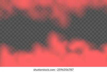 Realistic red fog top and bottom, smoke on transparent background
Vector red fog on transparent background
