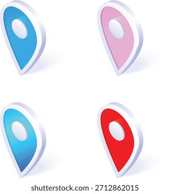 Icono de geolocalización rojo realista. El icono de código PIN de la tarjeta sobre un fondo blanco. Ilustración vectorial.