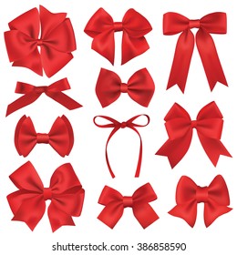 Realistic red gift ribbon