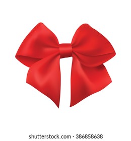 Realistic red gift ribbon