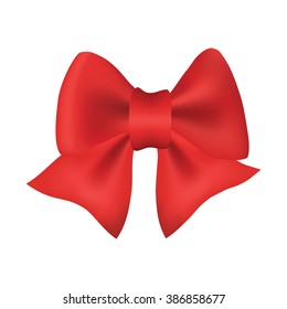Realistic red gift ribbon
