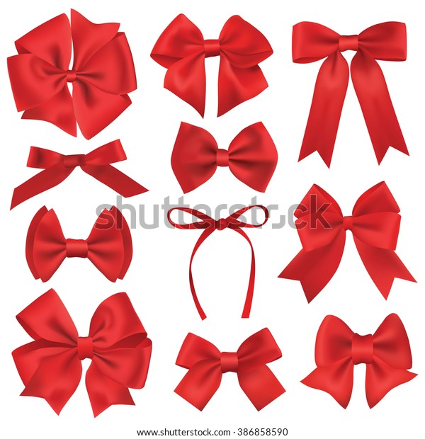 Realistic Red Gift Ribbon Stock Vector (Royalty Free) 386858590