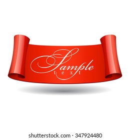 Realistic Red Glossy ribbons. Vector illustration