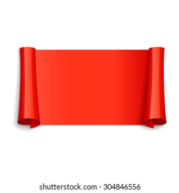 Realistic Red Glossy vector ribbon for your design project