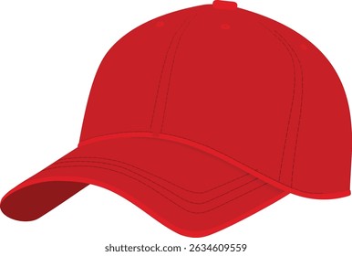 Realistic red hat illustration with detailed texture. Fully editable and easy to customize. Perfect for fashion projects, mockups, and branding