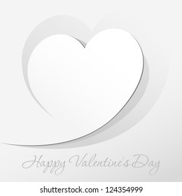 Realistic Red Heart cut out of paper. Valentine's day or Wedding vector background
