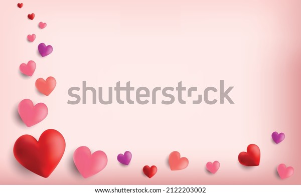 Realistic red heart for valentine\'s day vector\
design. Valentines day background. Red heart design endless chaotic\
texture made of tiny heart silhouettes. Red hearts at pink\
background