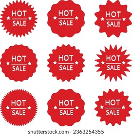 Realistic red hot sale tags vector art