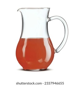 Realistic red juice jug. 3d red juice jug