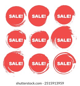 Realistic red labels, discount price tag mockups. Paper gift label with rope, promotional sales vector template set. Elements of retail product stickers with bargain, hot price.